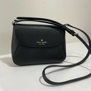 Kate Spade small crossbody bag, black pebbled leather